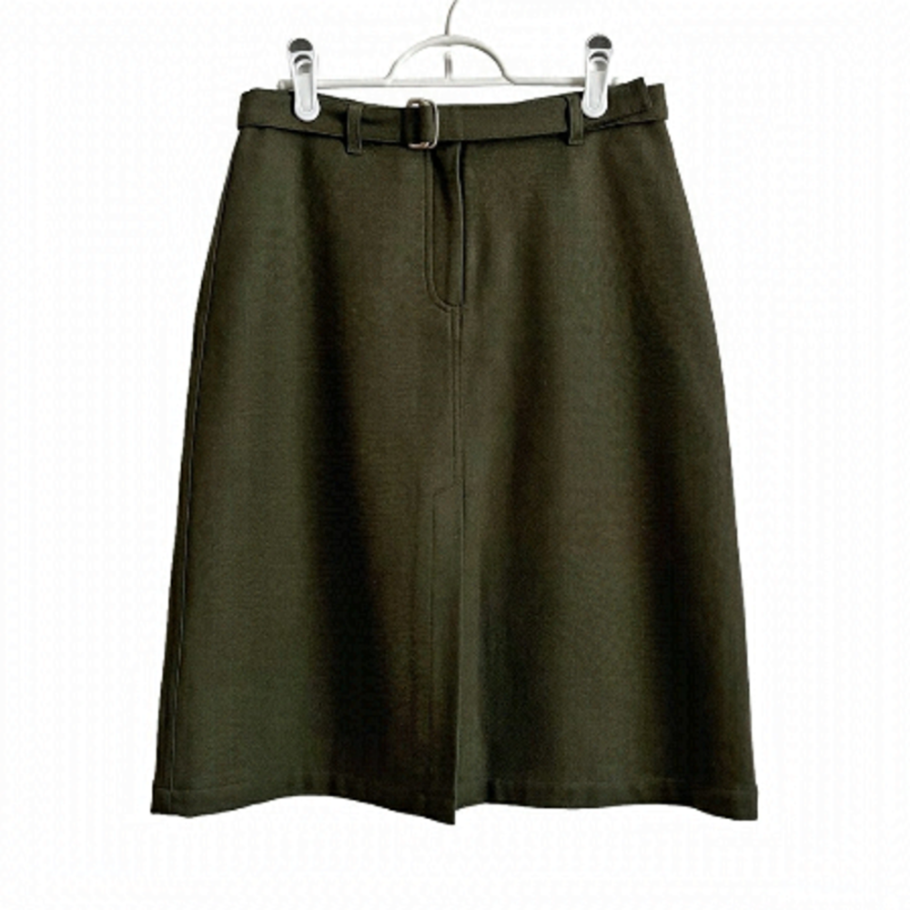 Dalmys Vintage Wool Blend Midi Skirt Green